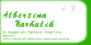 albertina marhulik business card